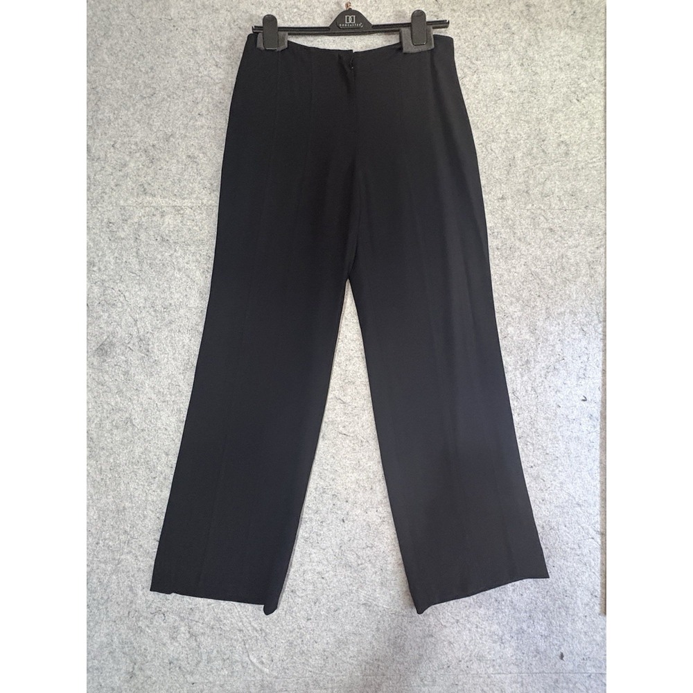 Doncaster Pants Womens 12 Black Wide Leg Minimalist Capsule Career Viscose